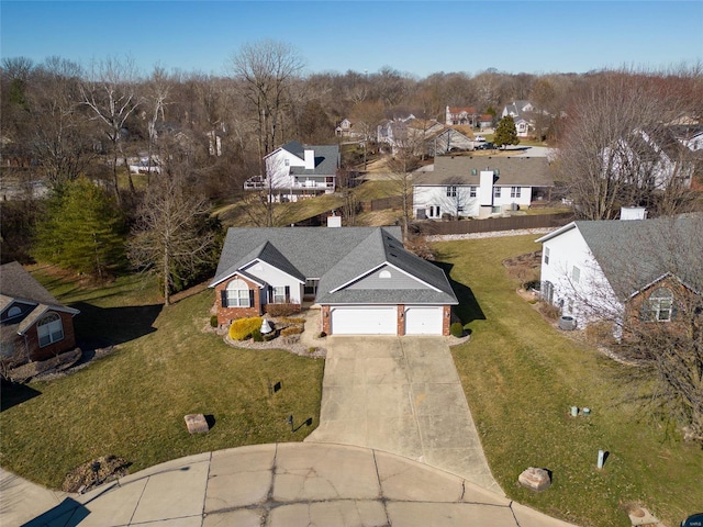 aerial view featuring a residential view