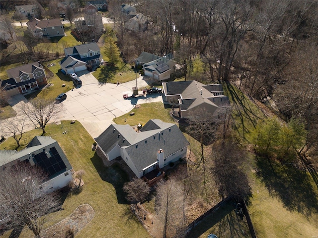 drone / aerial view with a residential view