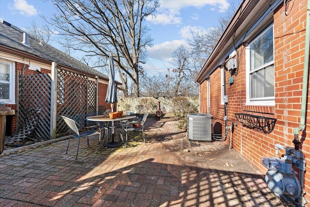 view of patio / terrace featuring central air condition unit