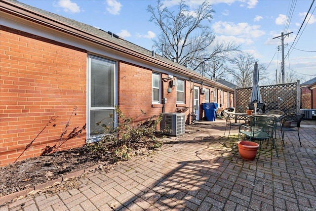 view of patio with central AC