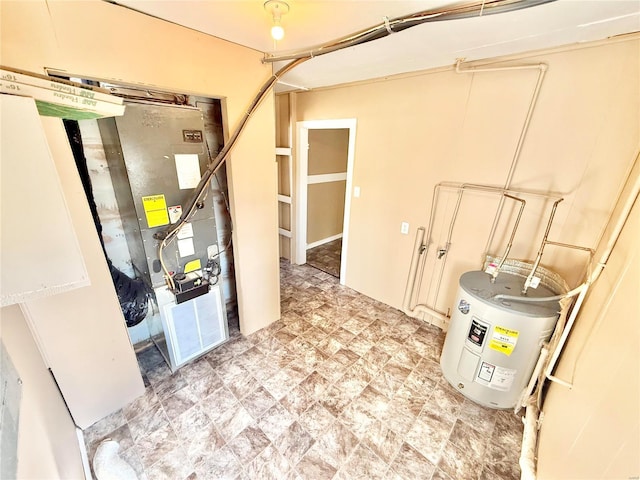 basement with electric water heater