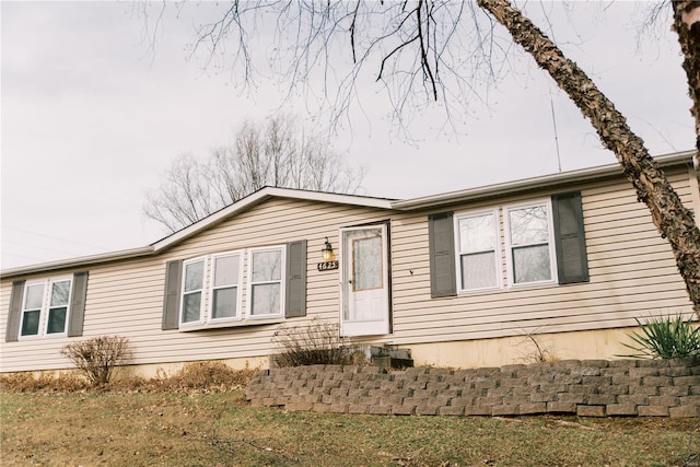 view of single story home