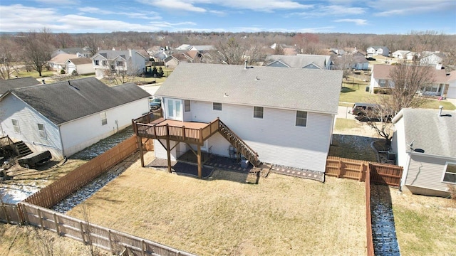 bird's eye view with a residential view