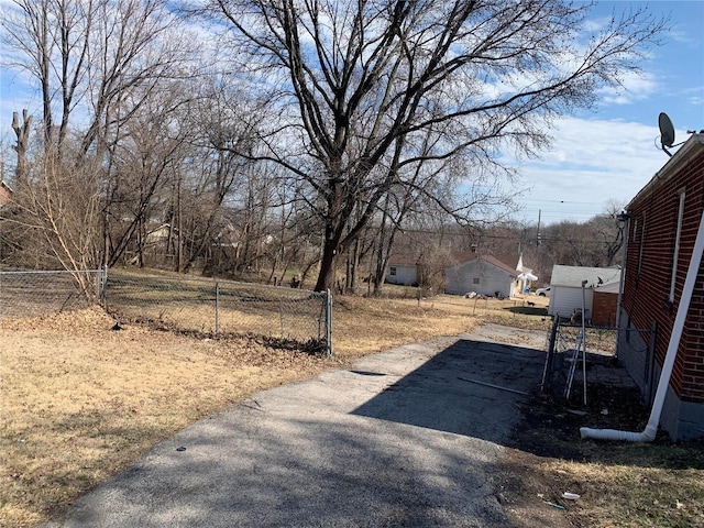 view of yard with fence