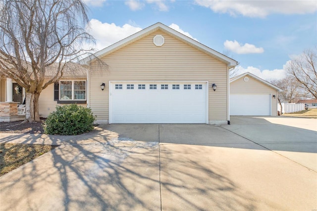 single story home featuring a garage