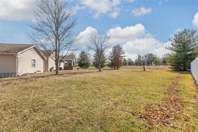 view of yard with fence