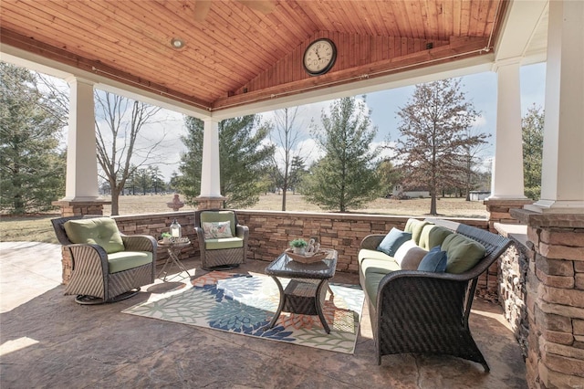 view of patio featuring outdoor lounge area