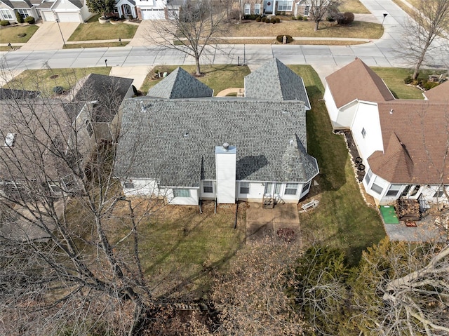 aerial view featuring a residential view