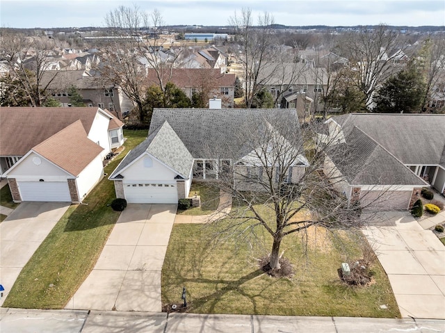 birds eye view of property featuring a residential view