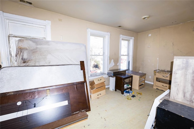 bedroom with visible vents