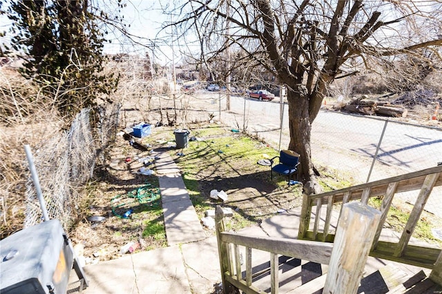 view of yard with a patio area and a fenced backyard