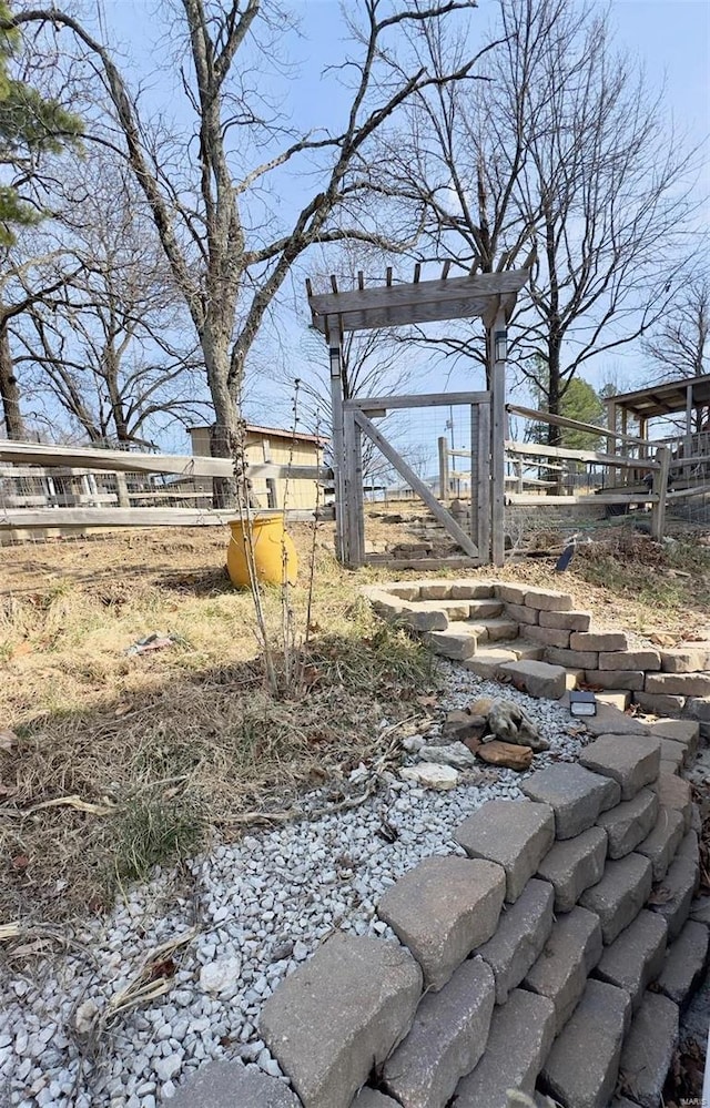 view of yard with fence