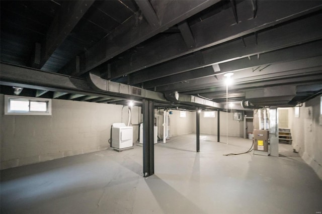 basement featuring washer / dryer