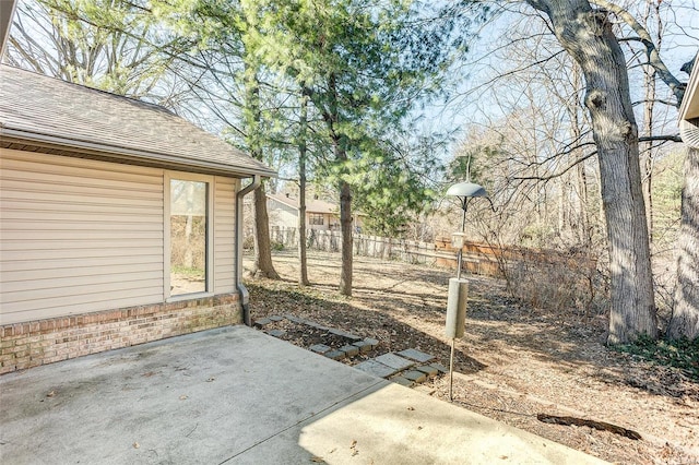 view of yard with a patio area and fence