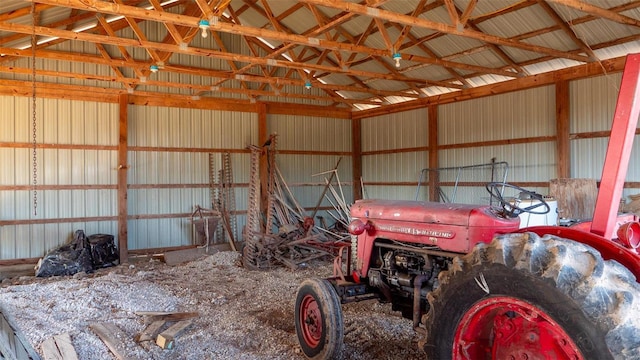 garage featuring metal wall