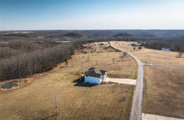 drone / aerial view with a rural view