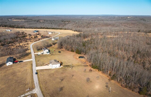 aerial view with a rural view