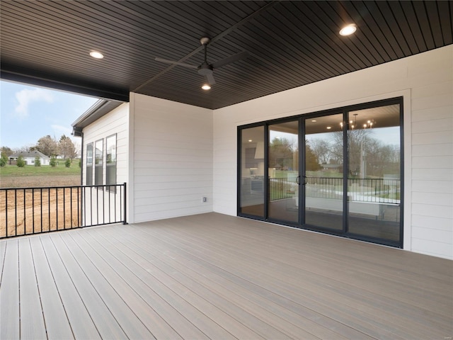 deck with ceiling fan
