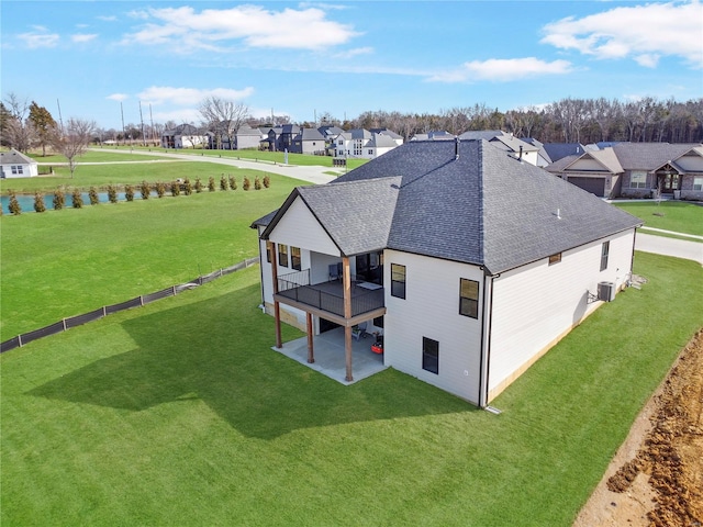 aerial view with a residential view
