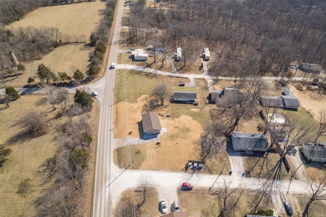 drone / aerial view with a rural view