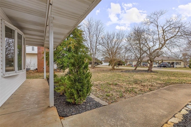 view of yard with a patio area