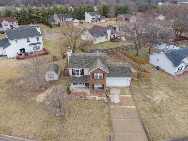 drone / aerial view featuring a residential view