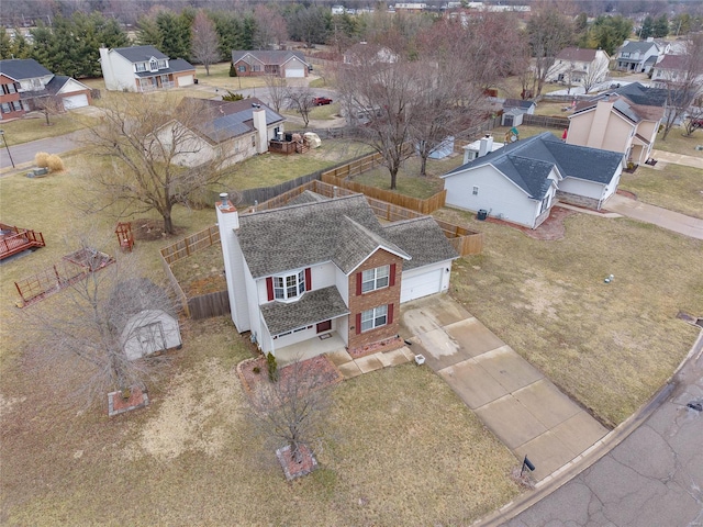 aerial view featuring a residential view