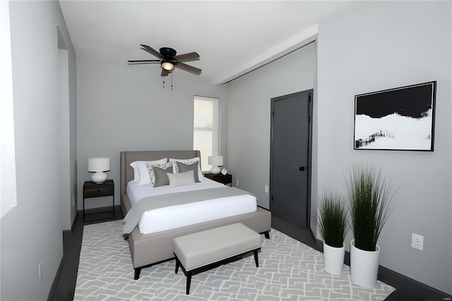 bedroom with ceiling fan