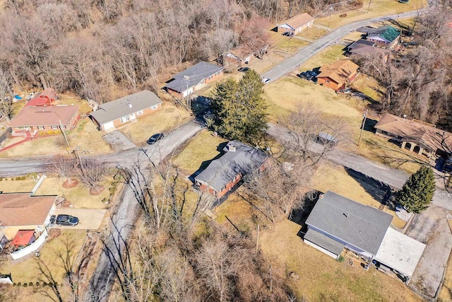 drone / aerial view with a residential view