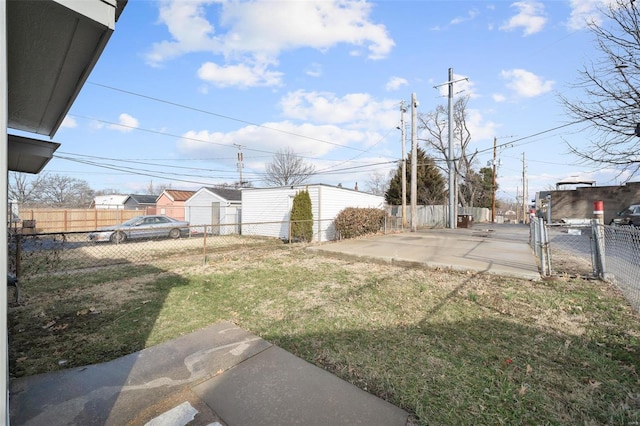 view of yard with a patio area and fence