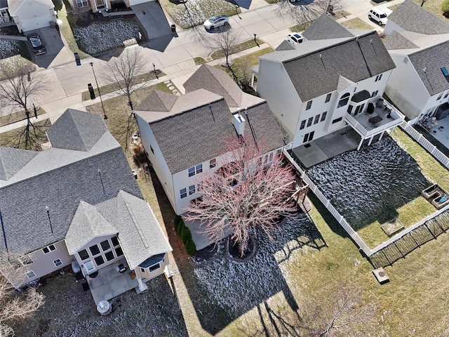 aerial view with a residential view