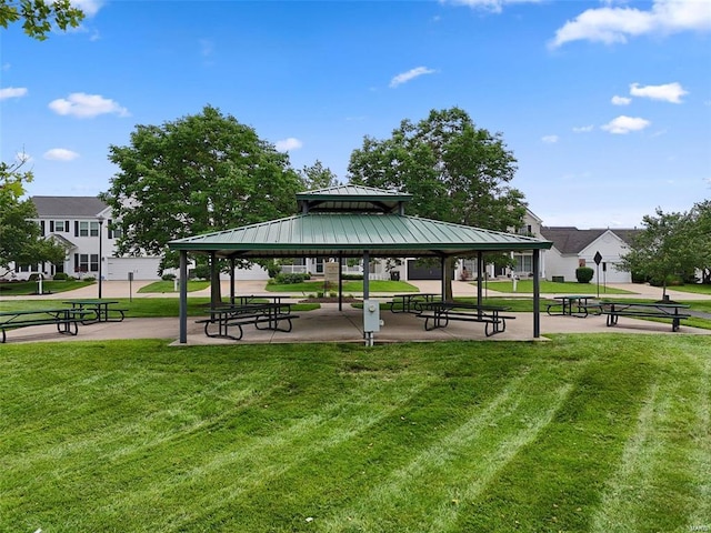 surrounding community featuring a yard and a gazebo