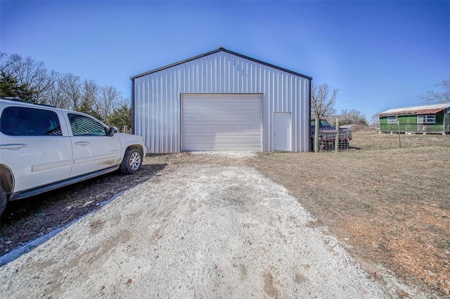 detached garage with driveway