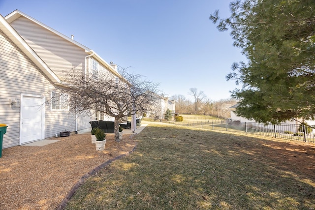 view of yard with fence