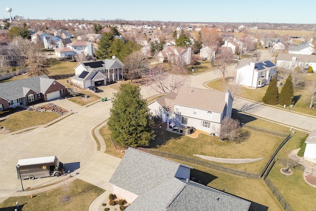 bird's eye view with a residential view