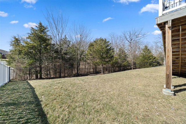 view of yard with fence