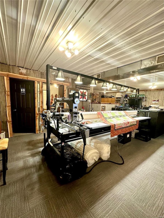 dining area featuring carpet floors