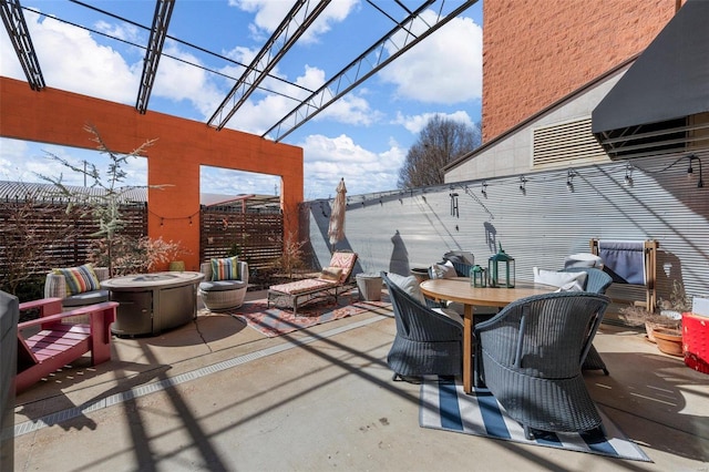 view of patio with outdoor dining space