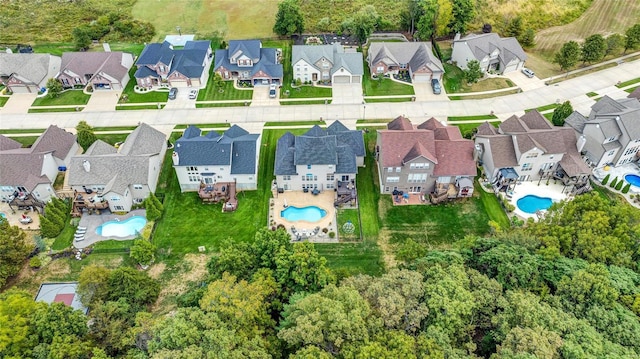 aerial view featuring a residential view