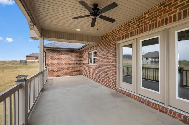 view of patio with a ceiling fan