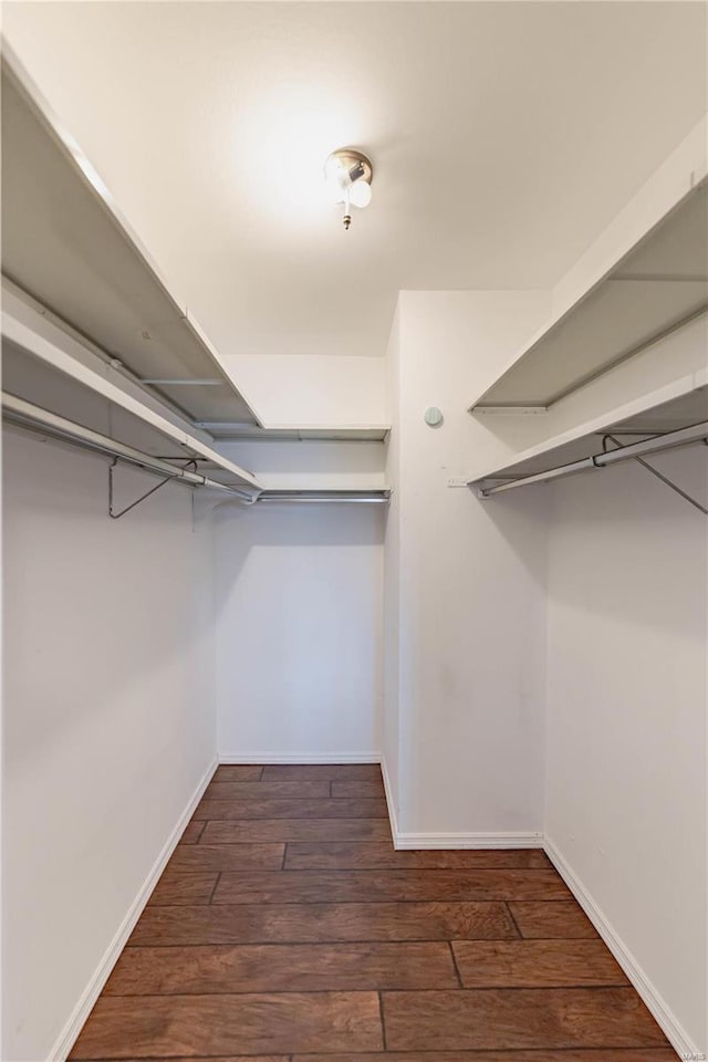 spacious closet with wood finished floors