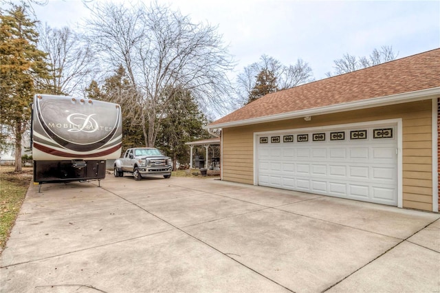 view of home's exterior featuring roof with shingles