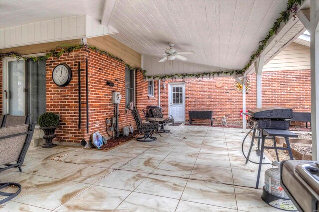 view of patio / terrace with ceiling fan