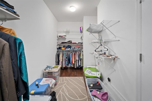 spacious closet featuring wood finished floors