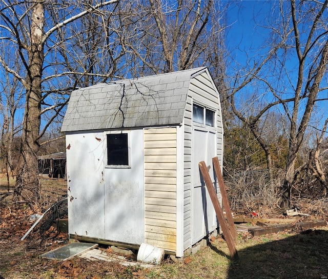 view of shed