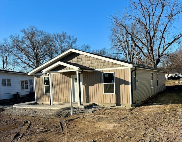 exterior space featuring board and batten siding