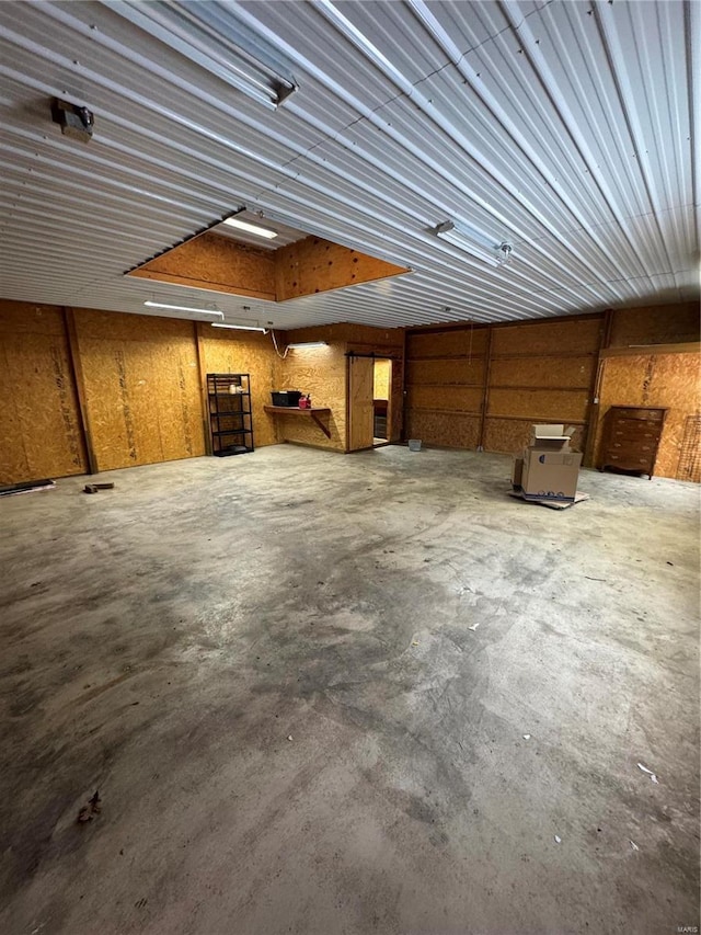 basement featuring a garage