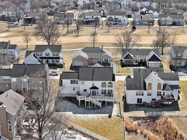 bird's eye view with a residential view