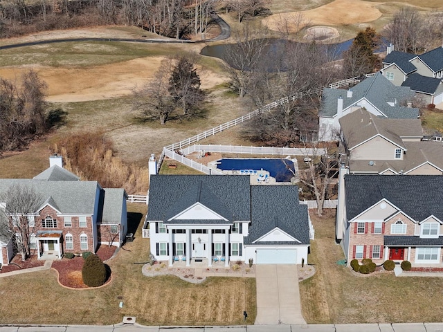 birds eye view of property featuring a residential view