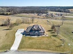 aerial view featuring a rural view